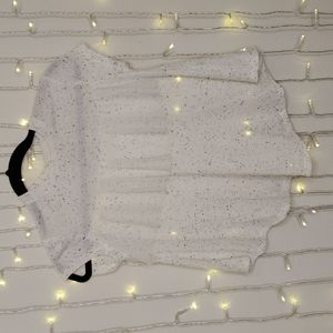 EUC LOVE ON TAP: Splatter Pattern knit top with white tulle (kids)